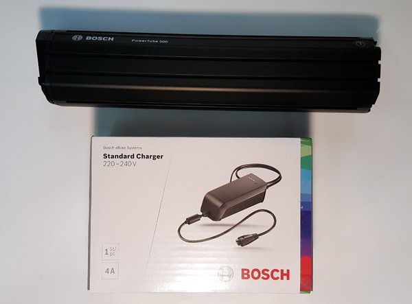 Bosch Powertube Bundle 3 - Bosch Powertube 500Wh Horizontal battery + Standard 4A charger