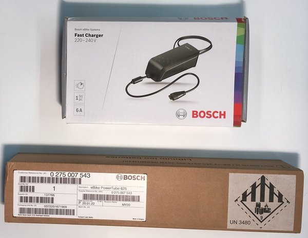 Bosch Powertube Bundle 5 - Bosch Powertube 625Wh Horizontal battery + Fast 6A charger