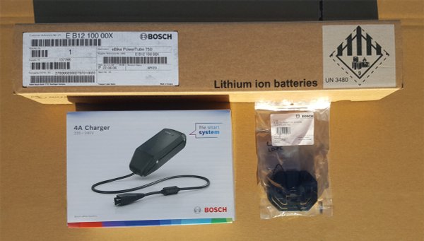 Bosch Smart Bundle 1 - Bosch Powertube 750Wh Horizontal battery + Smart 4A charger (open downtube)