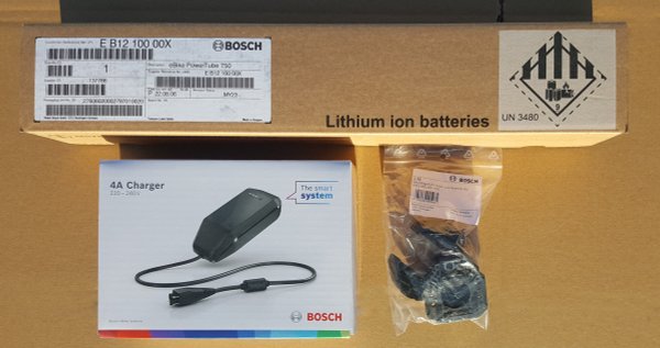 Bosch Smart Bundle 2 - Bosch Powertube 750Wh Horizontal battery + Smart 4A charger (closed downtube)